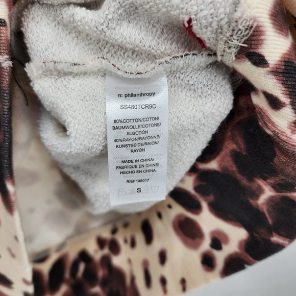 N:Philanthropy Womens Belize Spotted Sweatshirt Brown Cream Size Small NWT - Picture 4 of 6